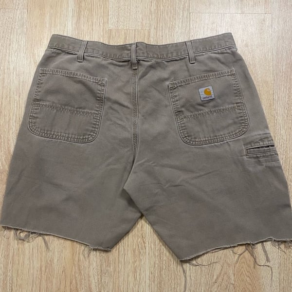 Carhartt Relaxed Fit Utility Cut Off Shorts Brown Canvas