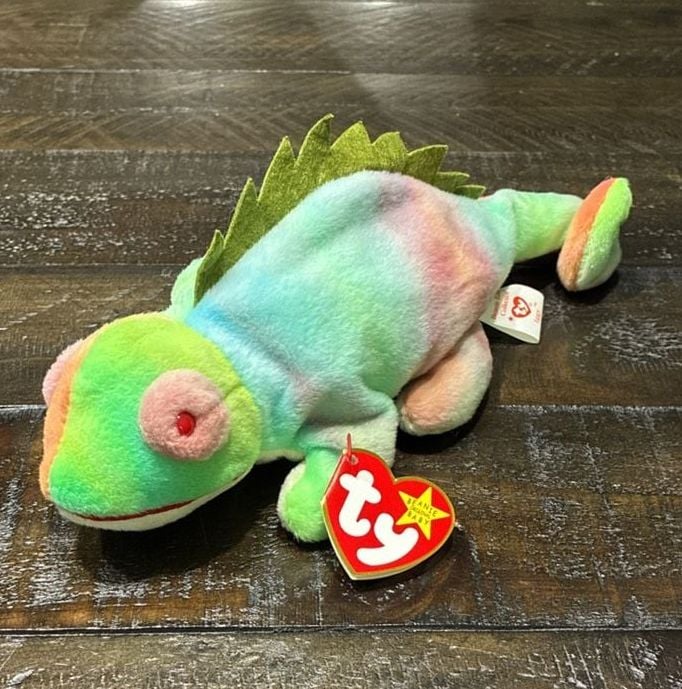 Ty Beanie Babies Iggy The Iguana 1997 Plush Stuffed Animal Toy Mint With Tags 1