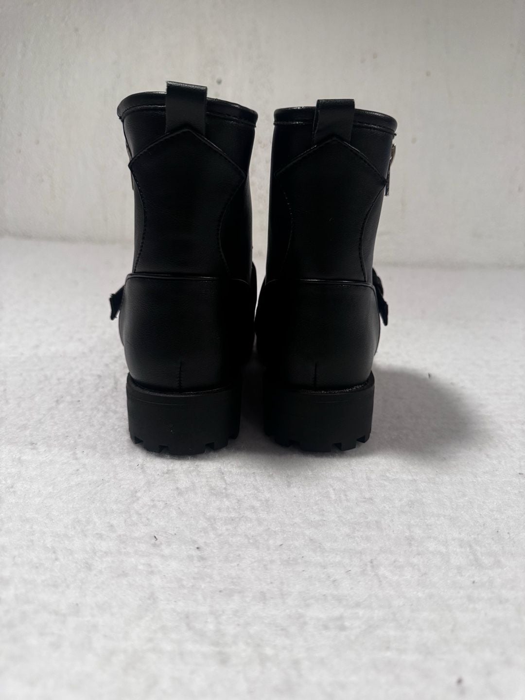 Esprit Girls Black Studded Biker Moto Boots Size 2M 9