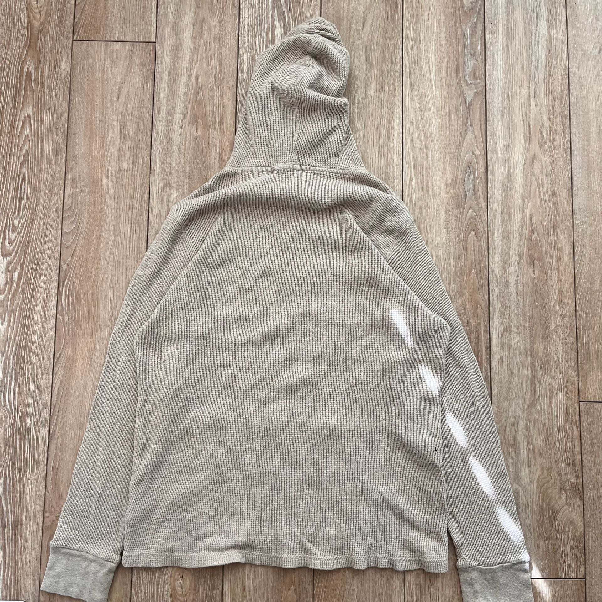 Polo Ralph Lauren Waffle Knit Thermal Hoodie Size XL Beige 7