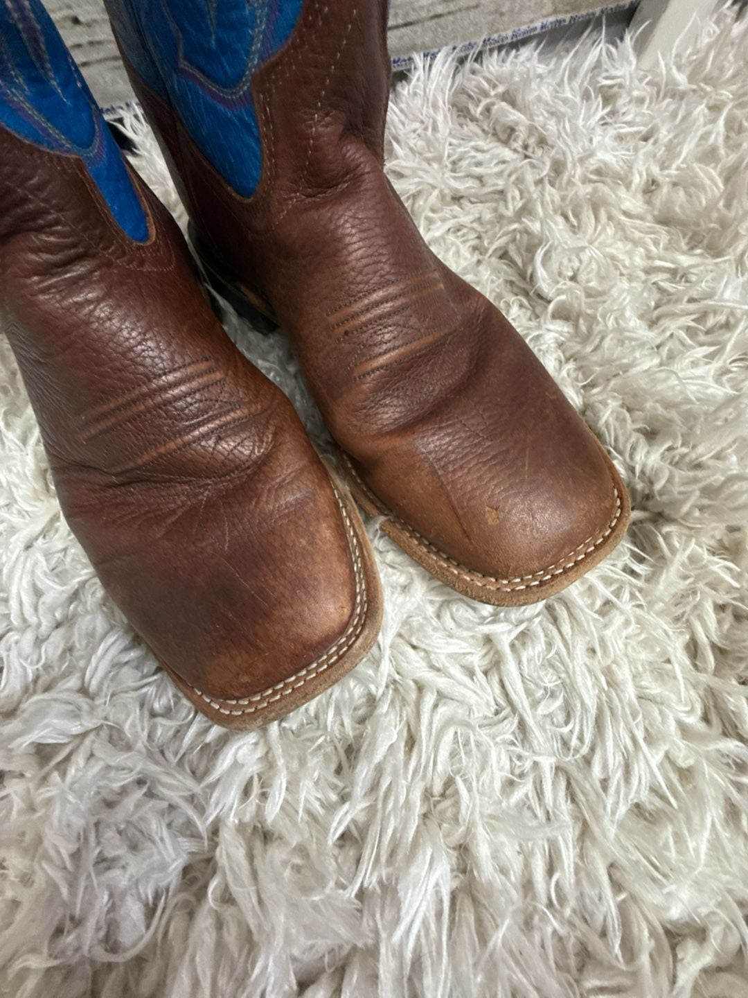 Cody James Western Boots Size 6-D Blue Brown 3