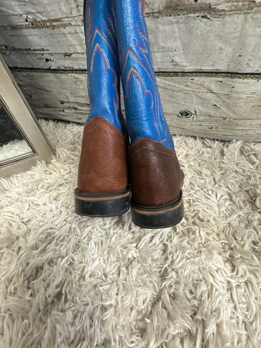 Cody James Western Boots Size 6-D Blue Brown 5