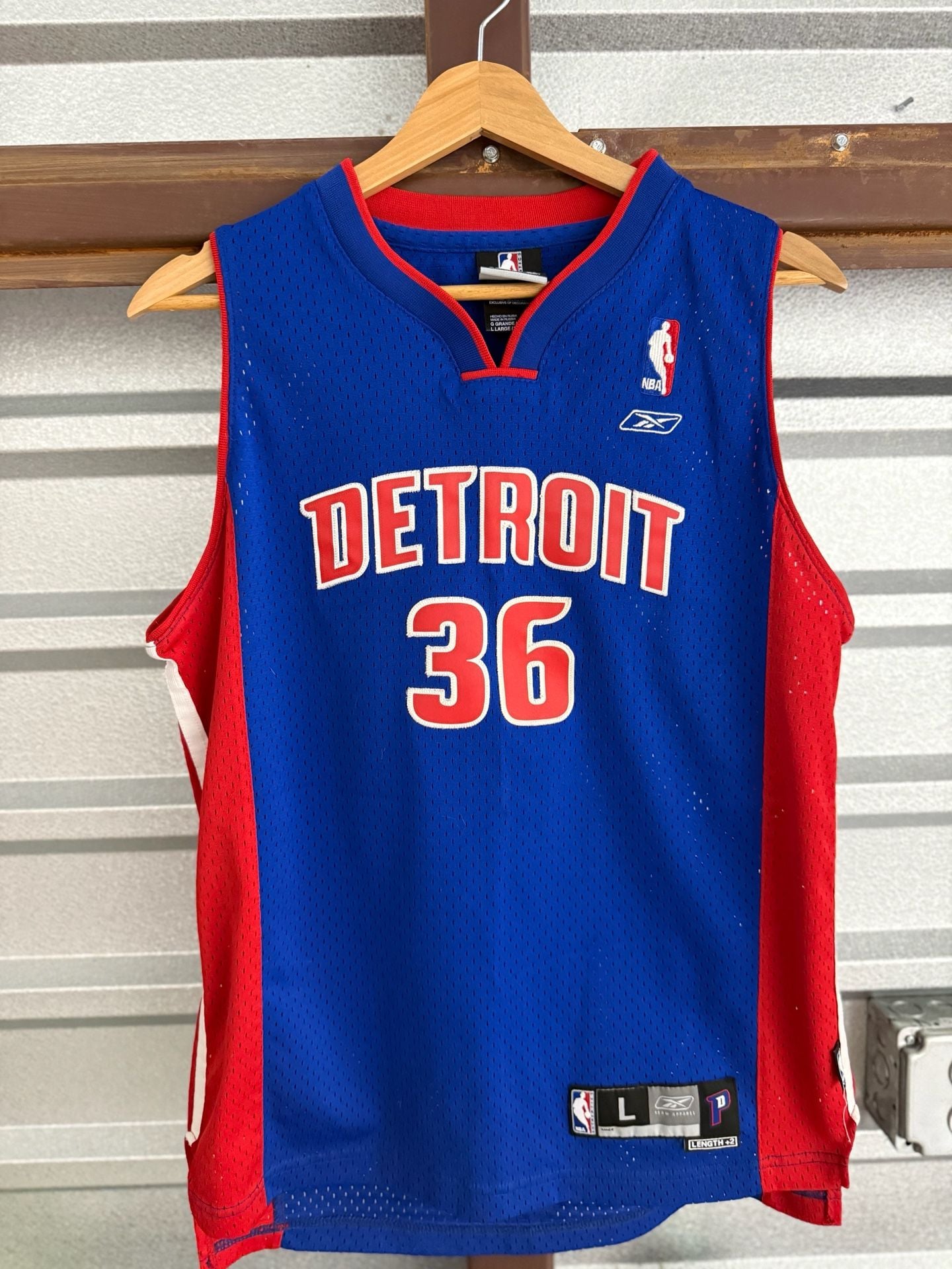 Reebok Detroit Pistons Rasheed Wallace 36 Jersey Size L (14-16) 1