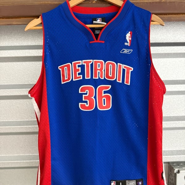 Reebok Detroit Pistons Rasheed Wallace 36 Jersey Size L (14-16)
