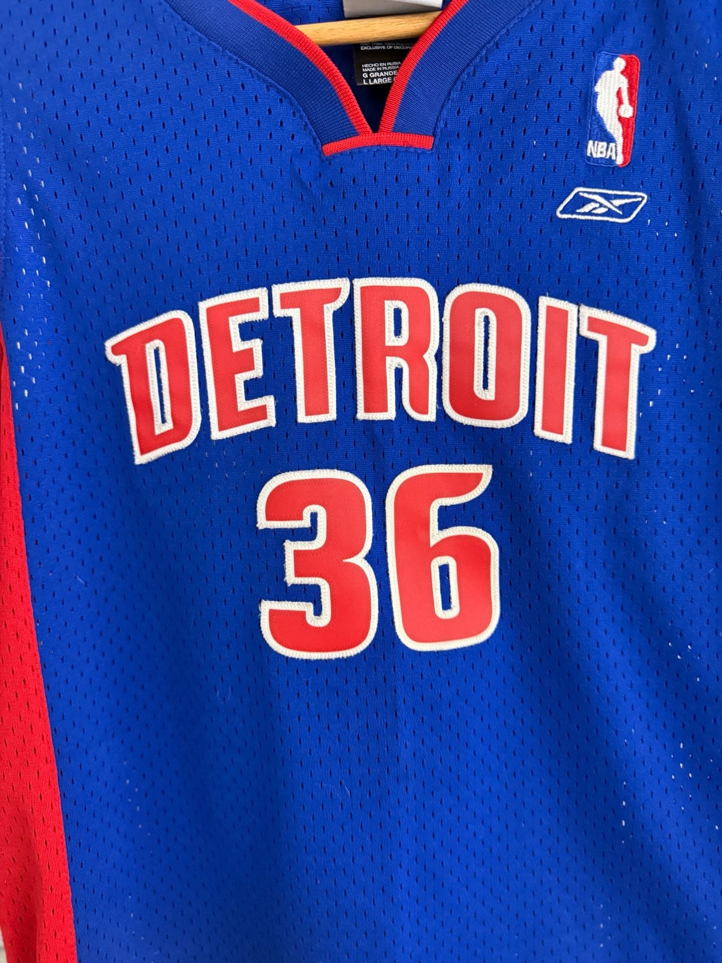 Reebok Detroit Pistons Rasheed Wallace 36 Jersey Size L (14-16) 2