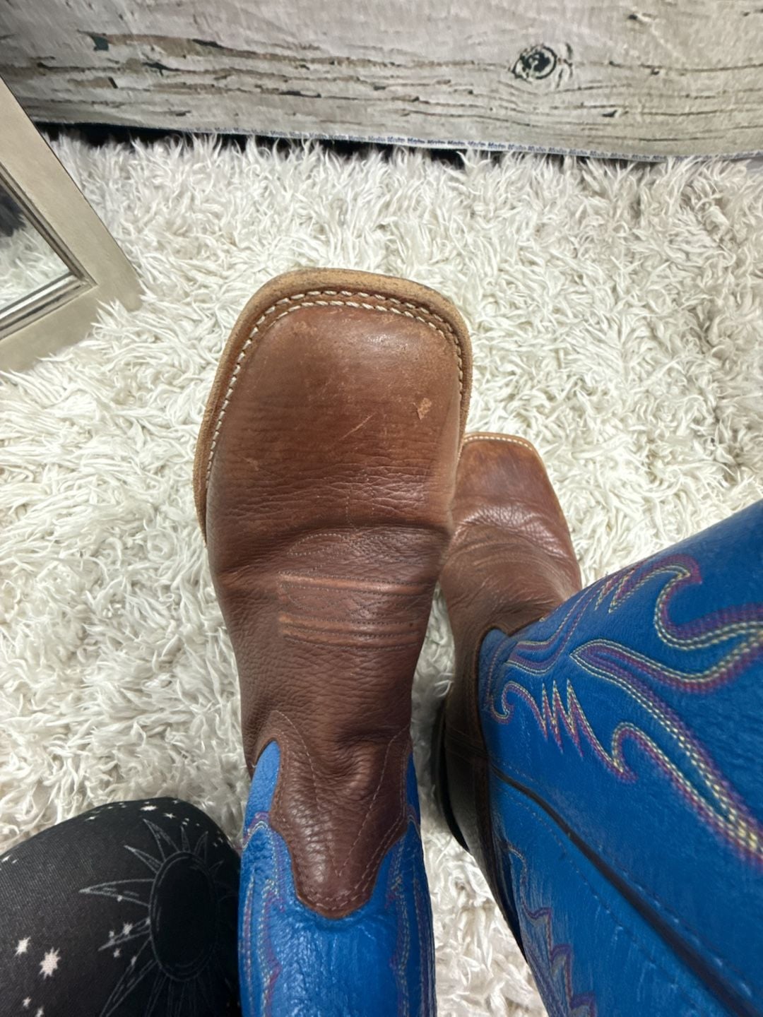 Cody James Western Boots Size 6-D Blue Brown 9