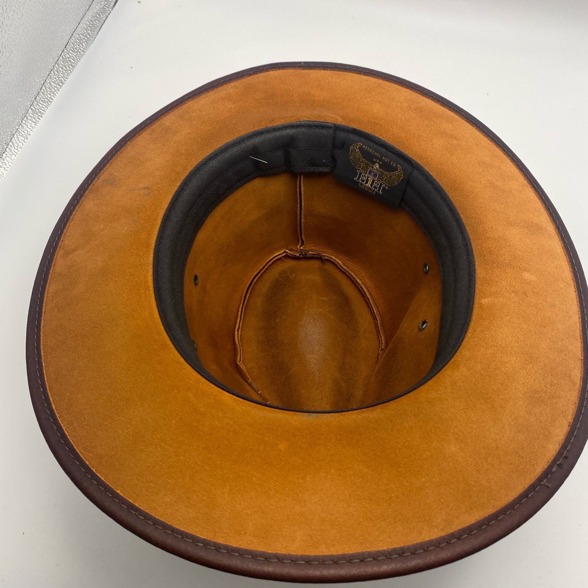 Henschel Hat Co. Brown Leather Aussie Outback Hat Size Medium 6