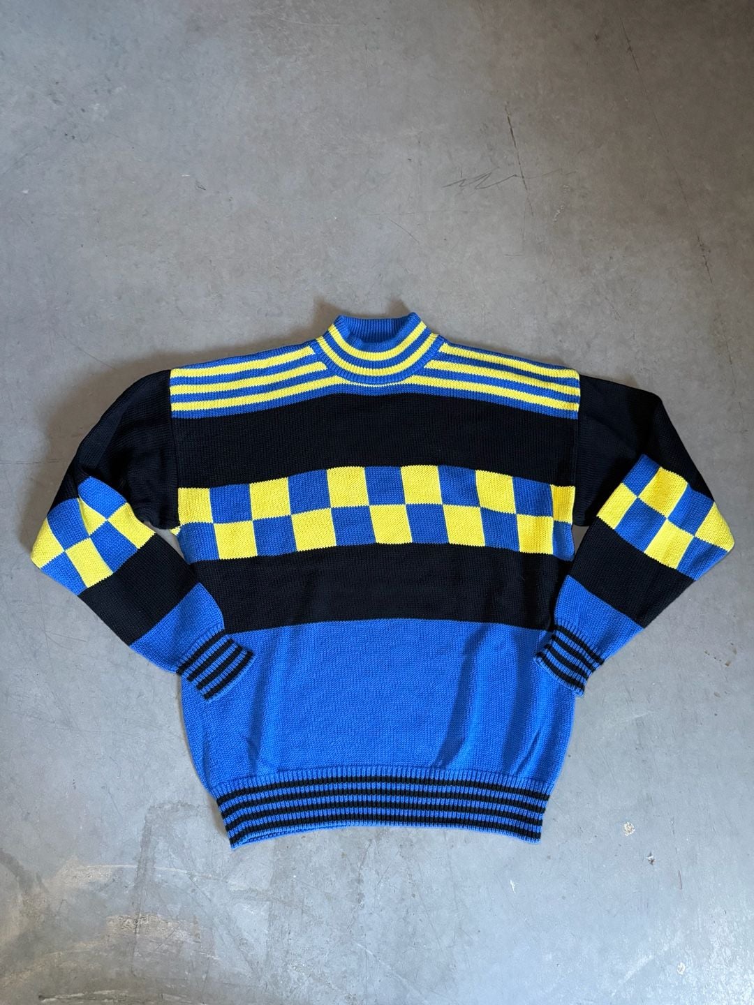 80s Aureus Sweater Checkered Knit Block 2
