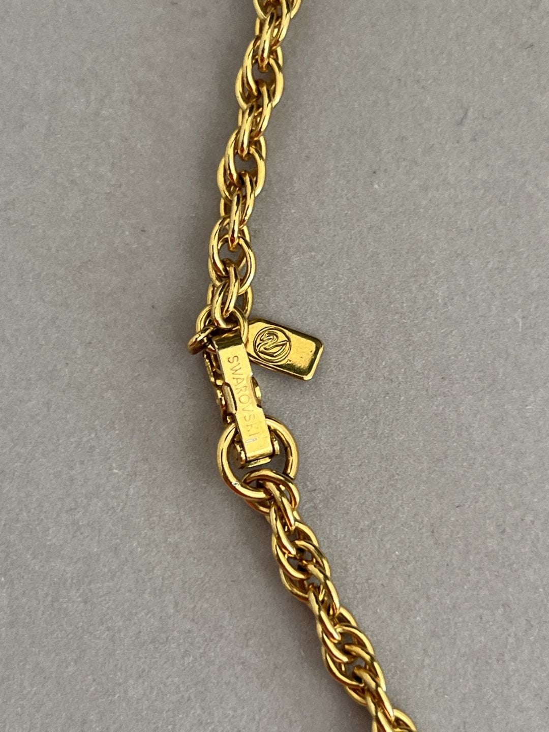 Swarovski Gold Tone Crystal Station Long Necklace 5