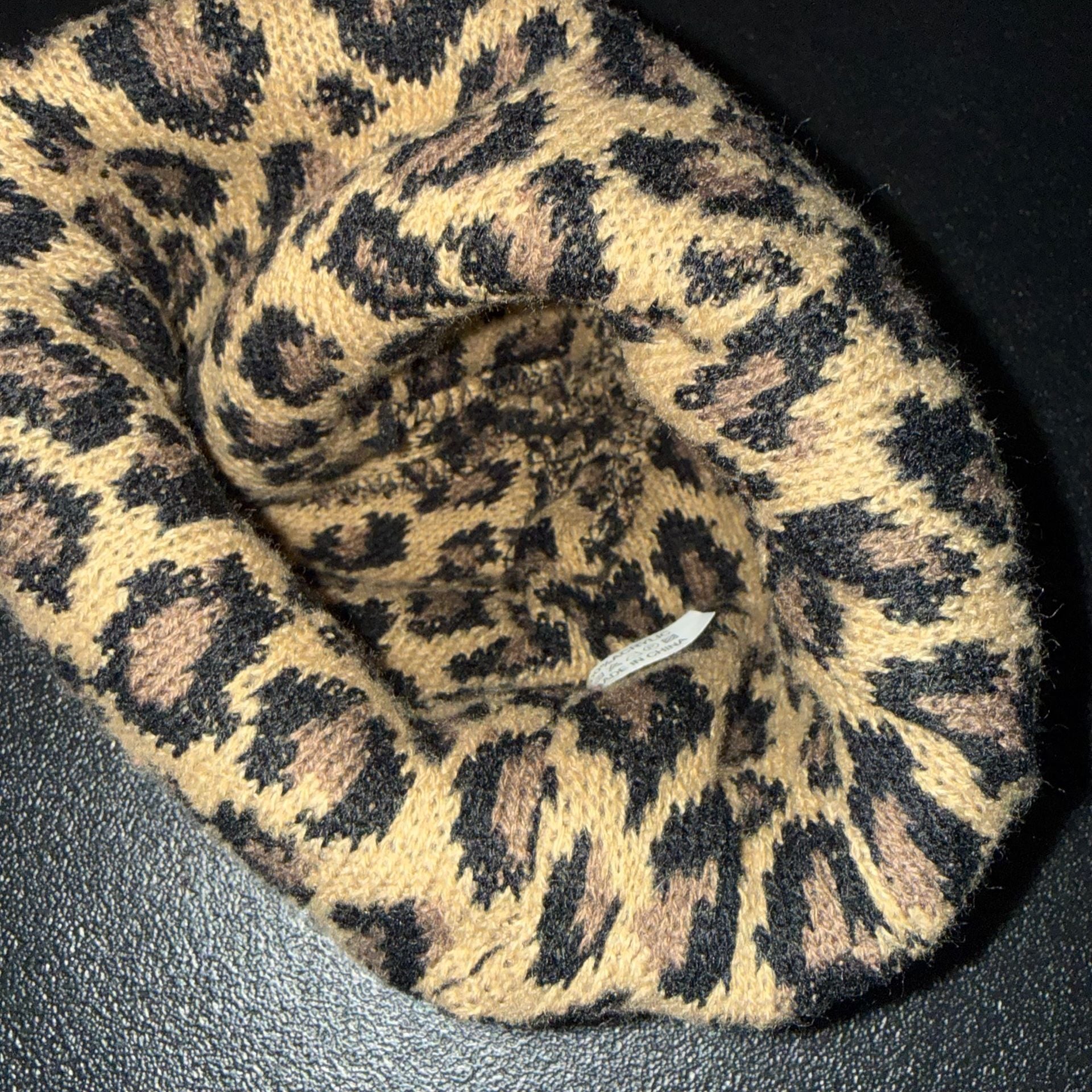 Leopard Print Knit Beanie Hat 3