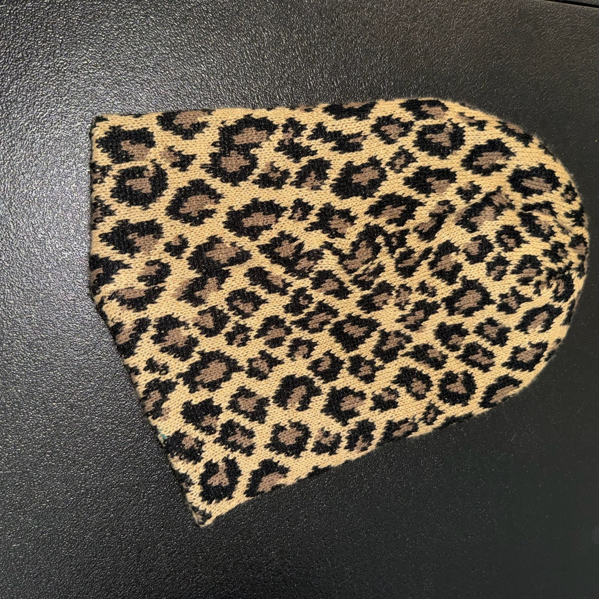 Leopard Print Knit Beanie Hat 4
