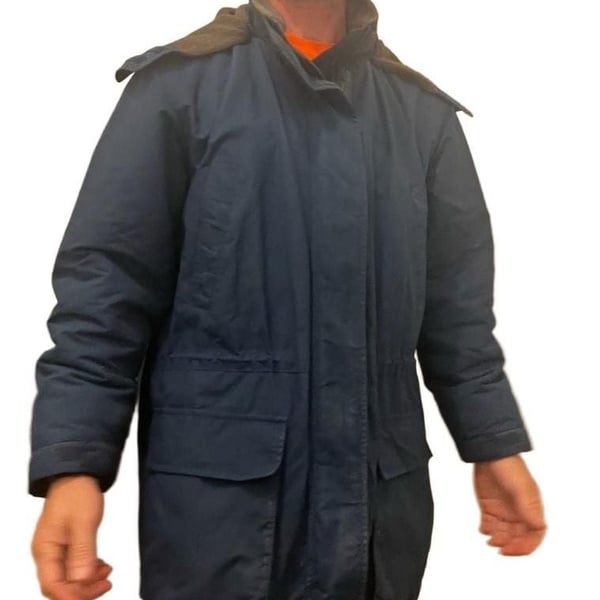 Lands End Squall Parka Size L 14 16 Blue Fleece Lined