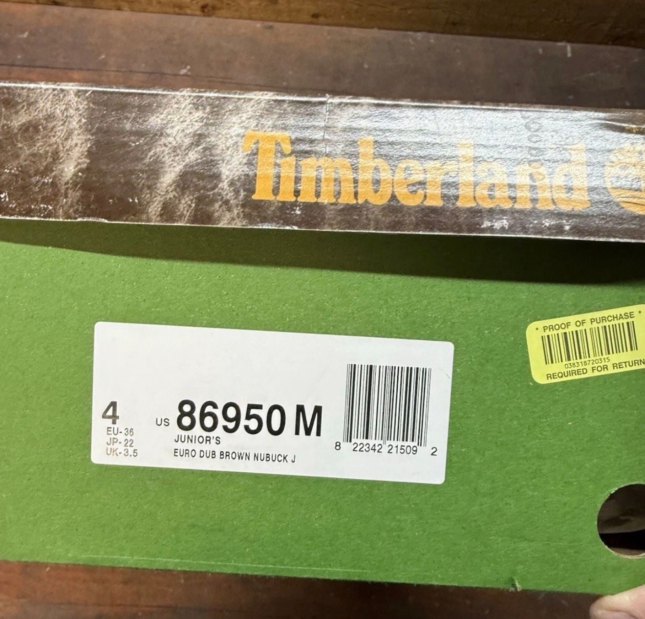 Timberland Euro Dub Size 4 Brown Nubuck Junior Hiking Boots 3