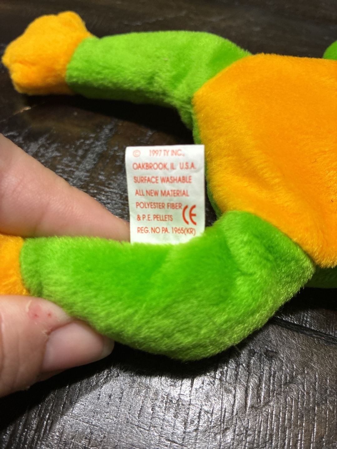 Ty Beanie Baby Smoochy The Frog Green Plush Stuffed Animal Vintage 1997 5