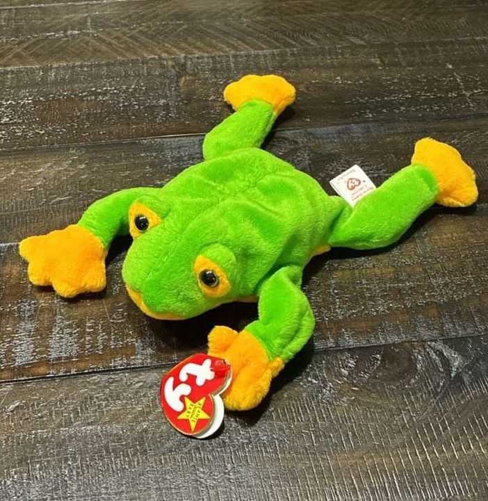 Ty Beanie Baby Smoochy The Frog Green Plush Stuffed Animal Vintage 1997 1