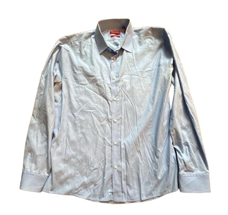 Hugo Boss Slim Line Dress Shirt Size XL Light Blue Long Sleeve 2