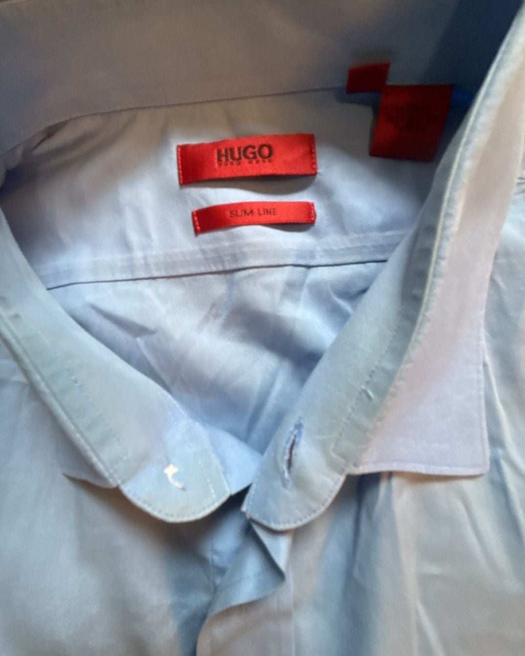 Hugo Boss Slim Line Dress Shirt Size XL Light Blue Long Sleeve 3