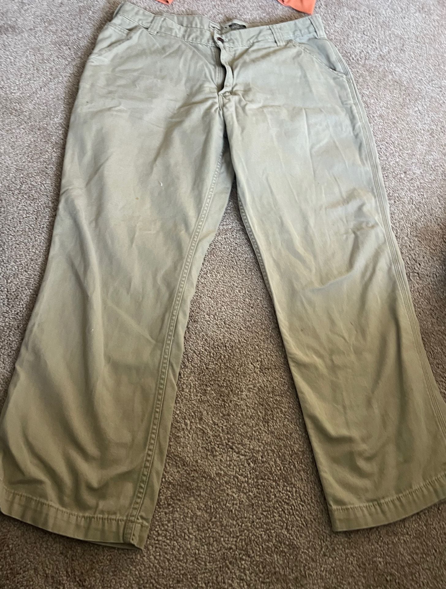 Carhartt Relaxed Fit Utility Pants Size 38x30 Khaki Workwear 8