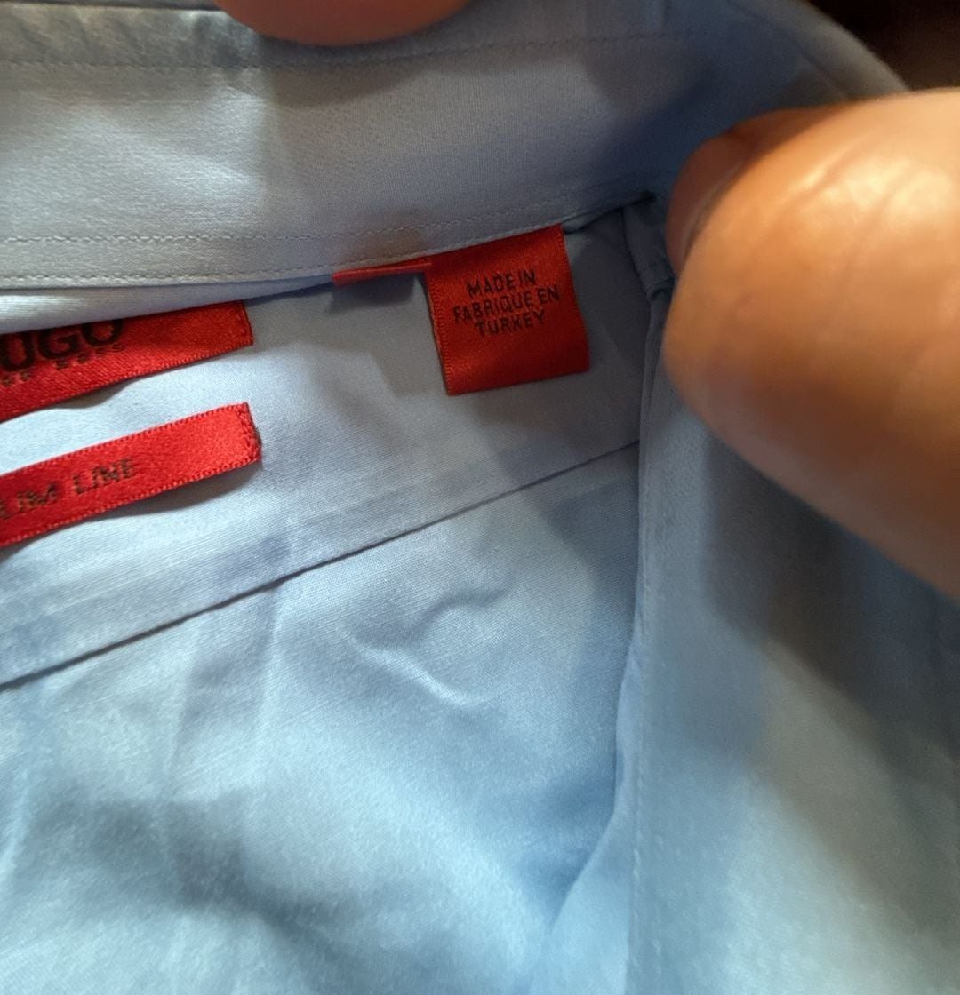 Hugo Boss Slim Line Dress Shirt Size XL Light Blue Long Sleeve 5