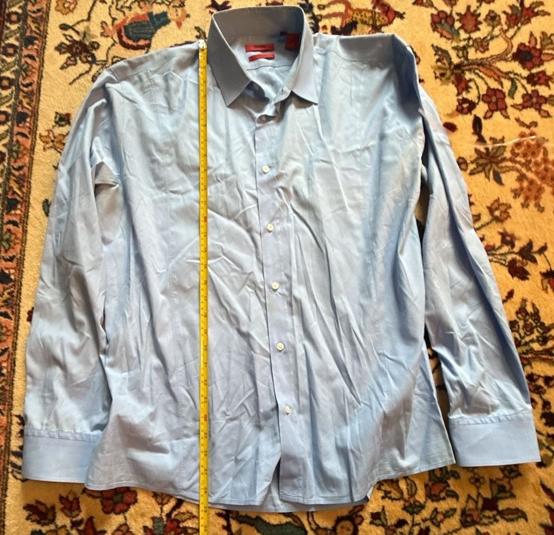 Hugo Boss Slim Line Dress Shirt Size XL Light Blue Long Sleeve 7