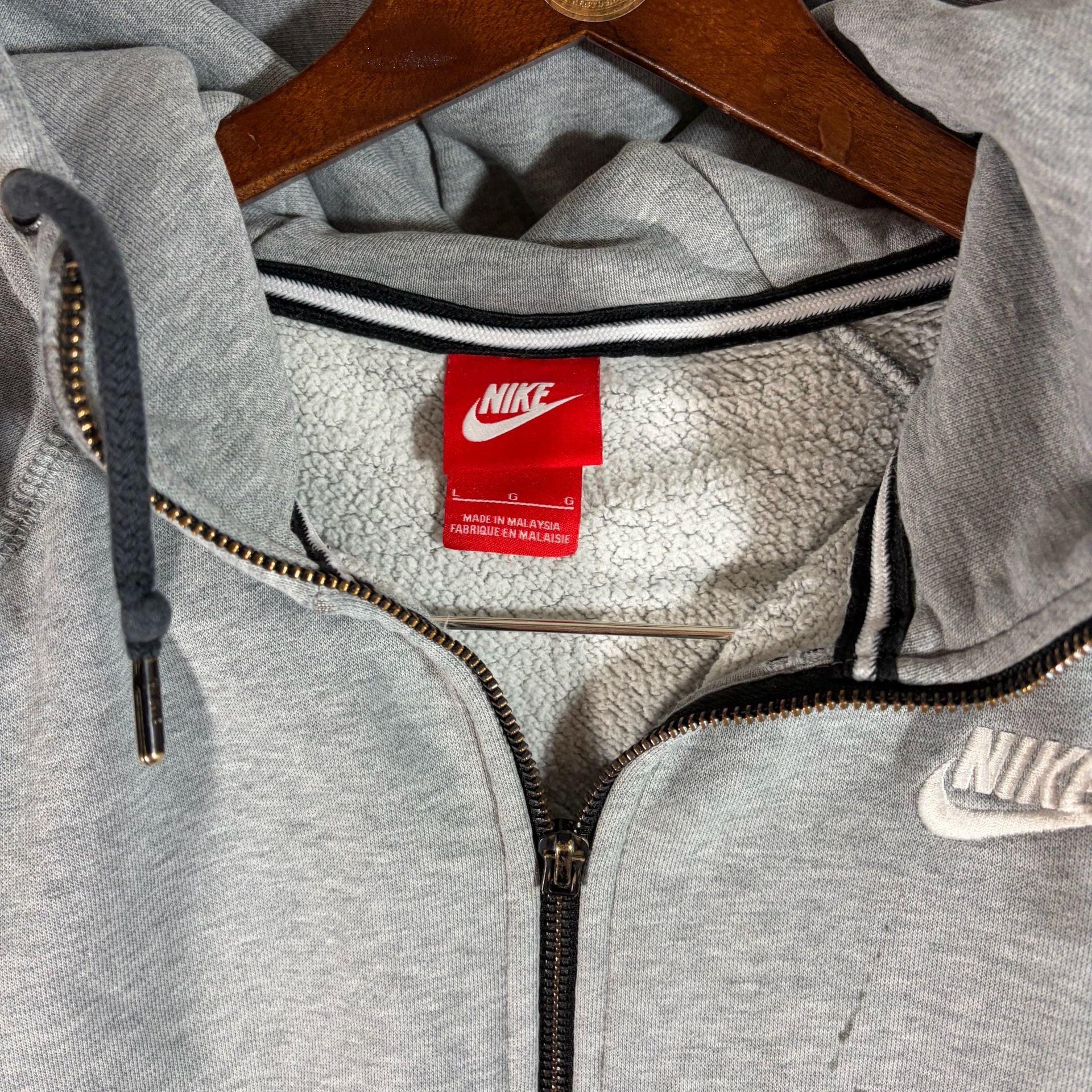 Grey Nike Full Zip Hoodie Size L G 5