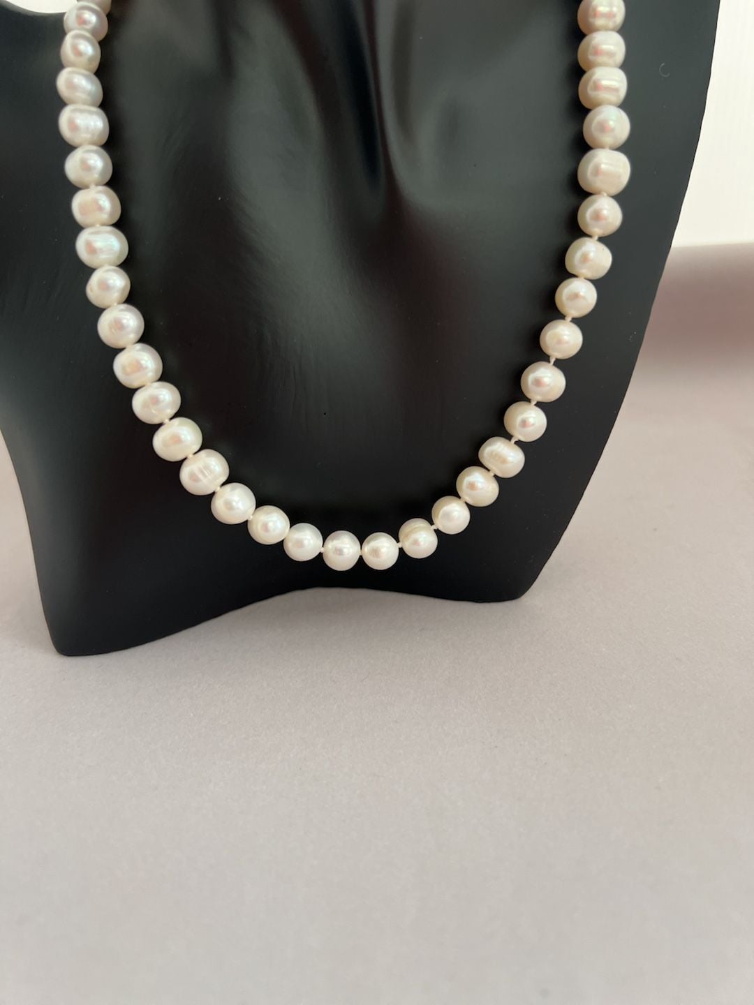 Unbranded Cultured Freshwater Pearl Necklace White Ball Clasp 3
