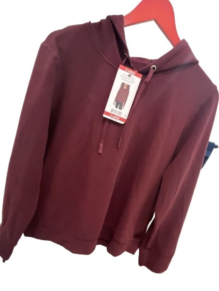 DKNY Waffle Hoodie Size X-Large Maroon (NEW WITH TAGS / NWT) 3