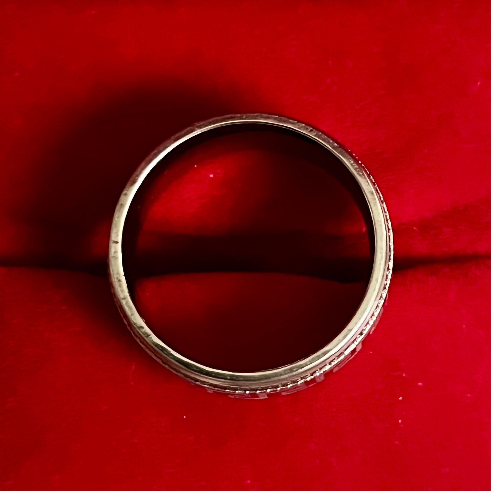 Tungsten Greek Key Design Polished Finish Titanium Silver 6mm Unisex Band Size 9 7