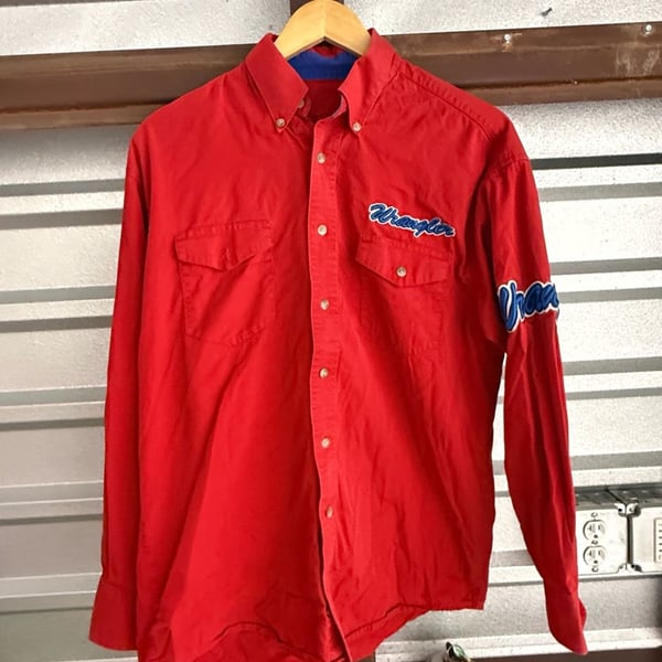 Wrangler Long Sleeve Western Button Down Shirt Red Embroidered Logo