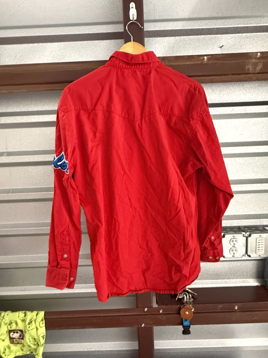 Wrangler Long Sleeve Western Button Down Shirt Red Embroidered Logo 6