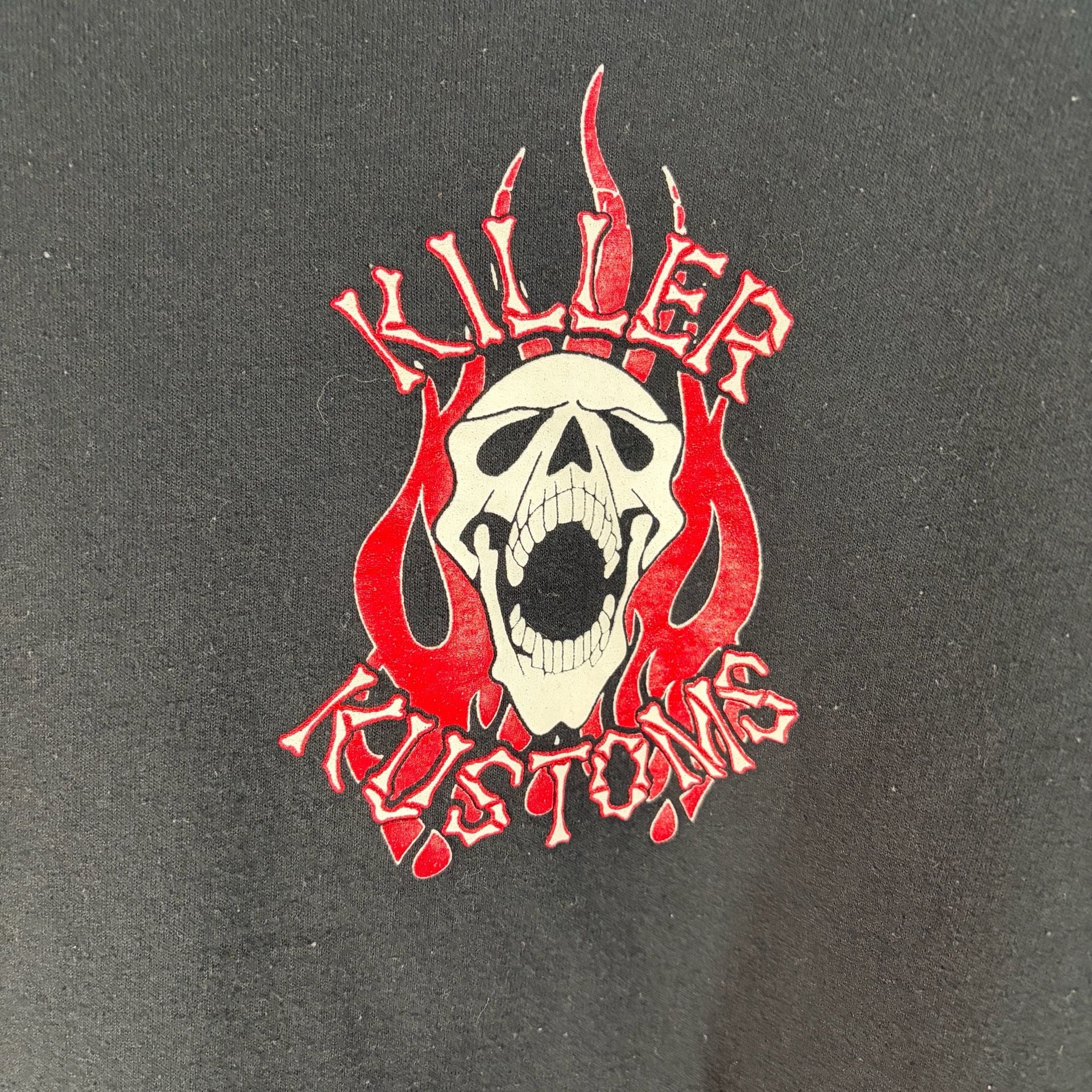 FIRE Skull and Cross bones Killer Kustoms Hoodie 4
