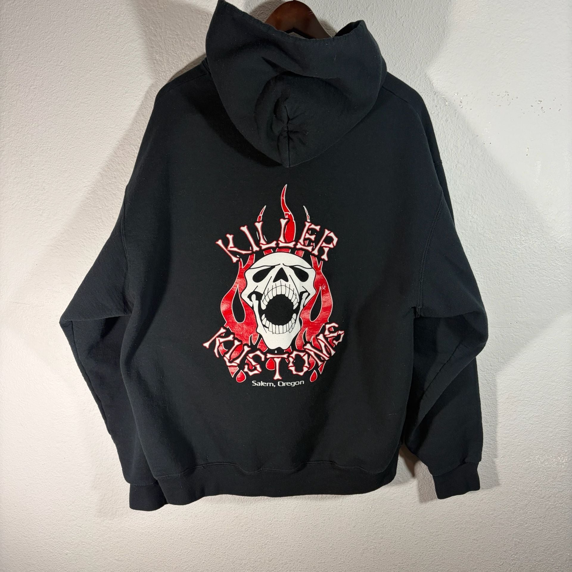 FIRE Skull and Cross bones Killer Kustoms Hoodie 5