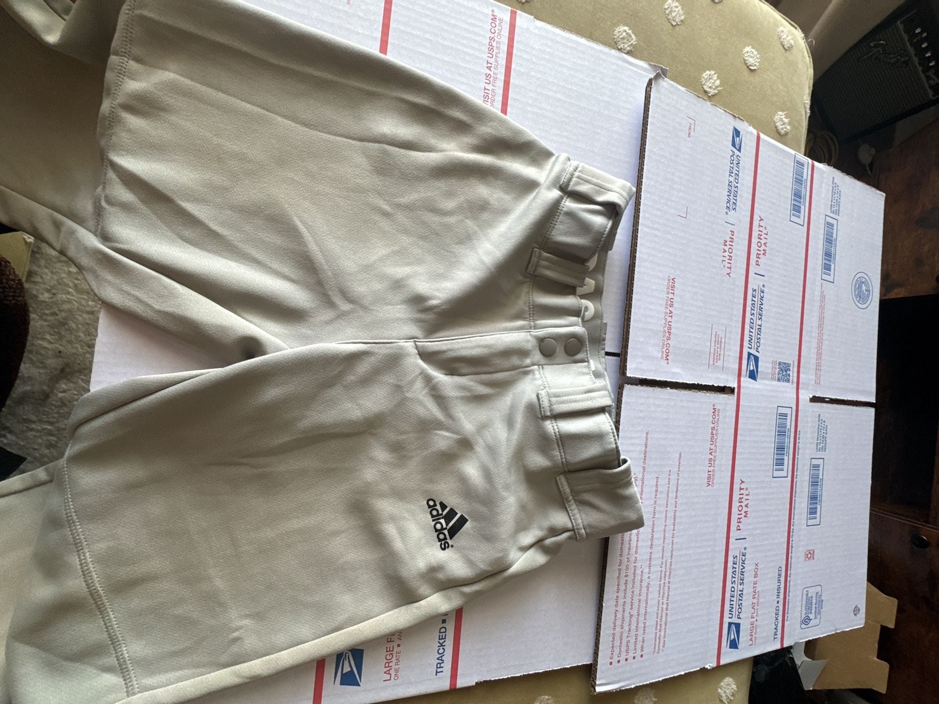 Adidas Aeroready Baseball Pants Light Gray Size S Elastic Cuff Athletic Sports 3