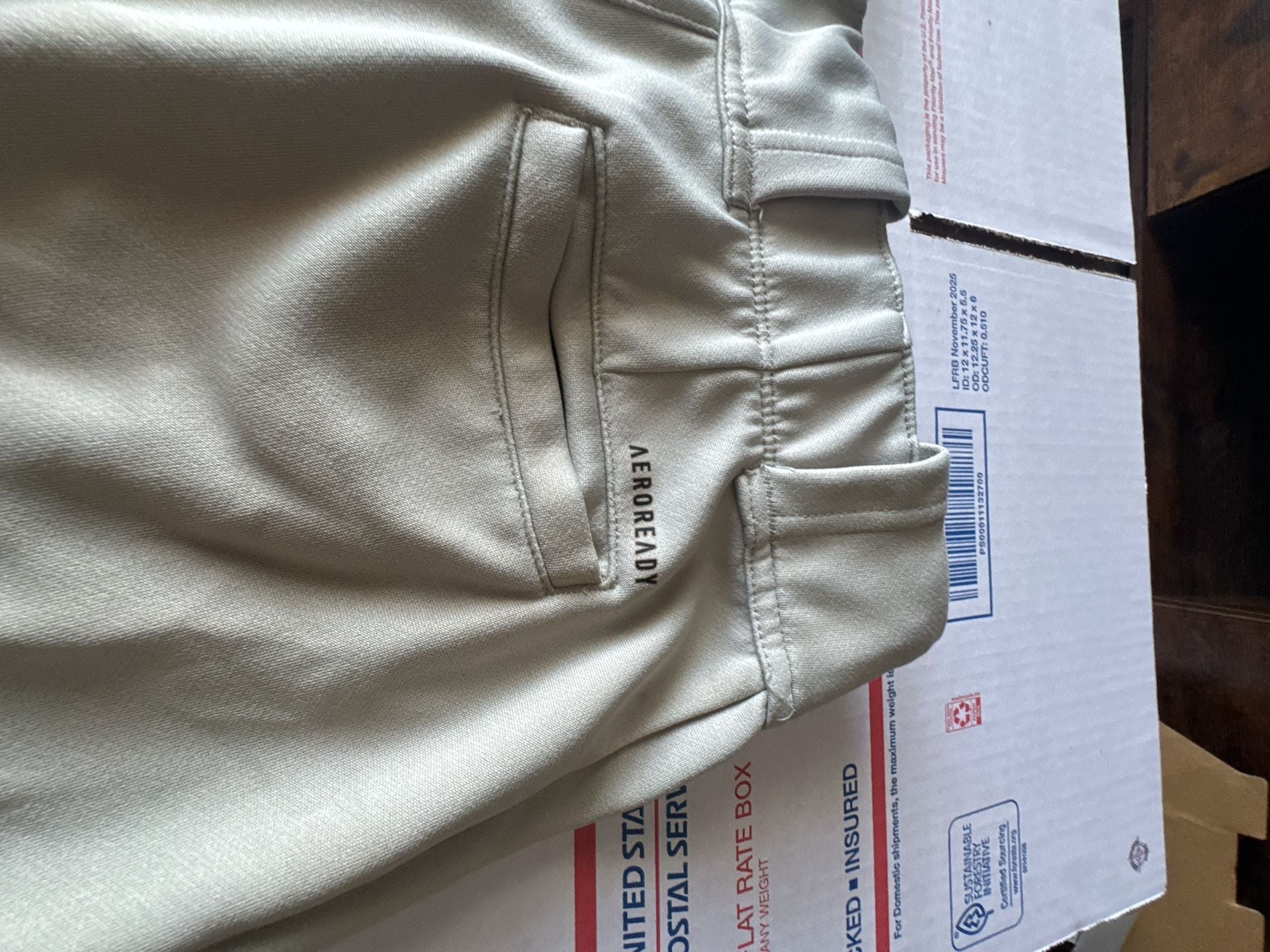 Adidas Aeroready Baseball Pants Light Gray Size S Elastic Cuff Athletic Sports 7