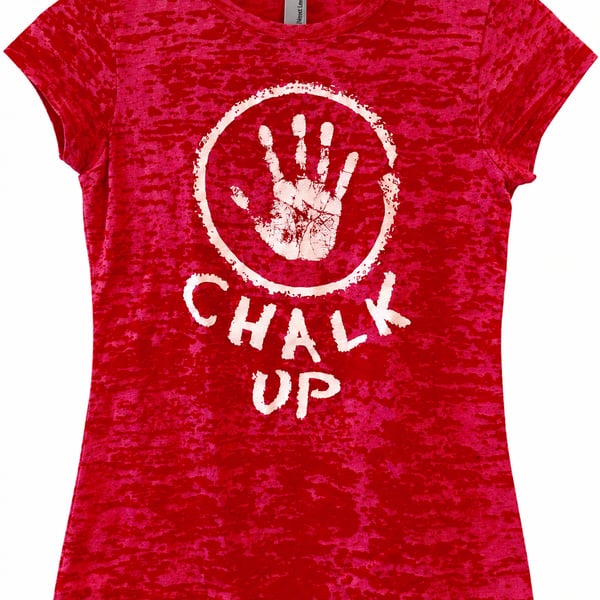 Next Level Youth Large “Chalk Up” Gymnastics Burnout Tee Pink/Red