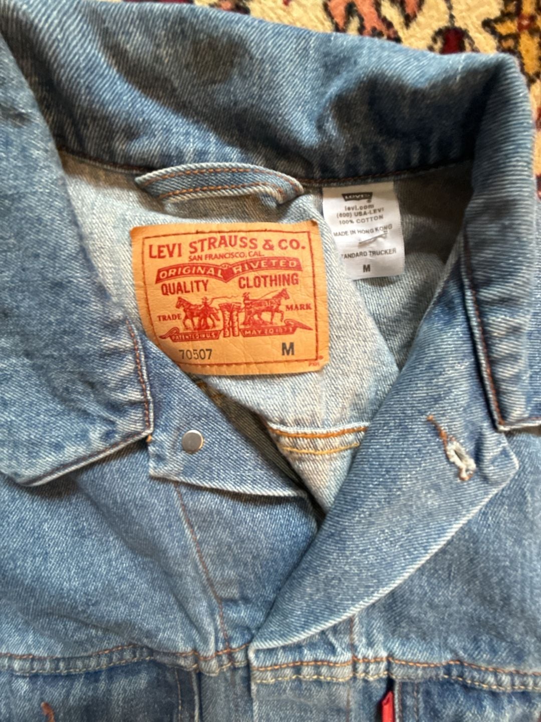Levi's 70507 Denim Trucker Jacket Size M Blue Cotton 3