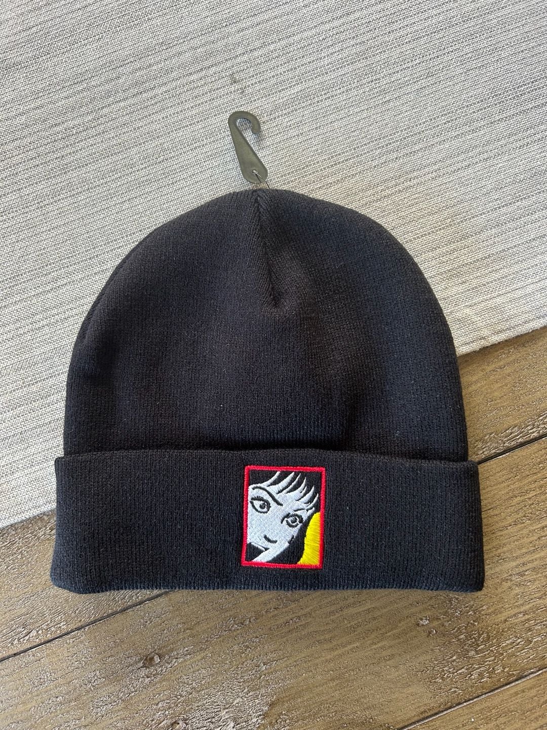 Junji Ito Collection Embroidered Patch Beanie Black NWOT 2