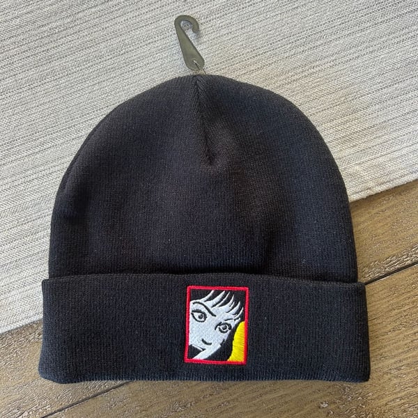 Junji Ito Collection Embroidered Patch Beanie Black NWOT