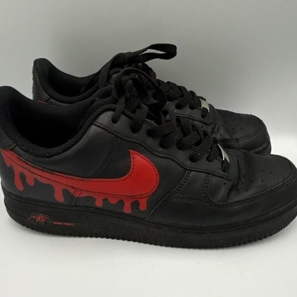 Nike Air Force 1 Low Black Red Drip Custom Sneakers
Size 12
#882
