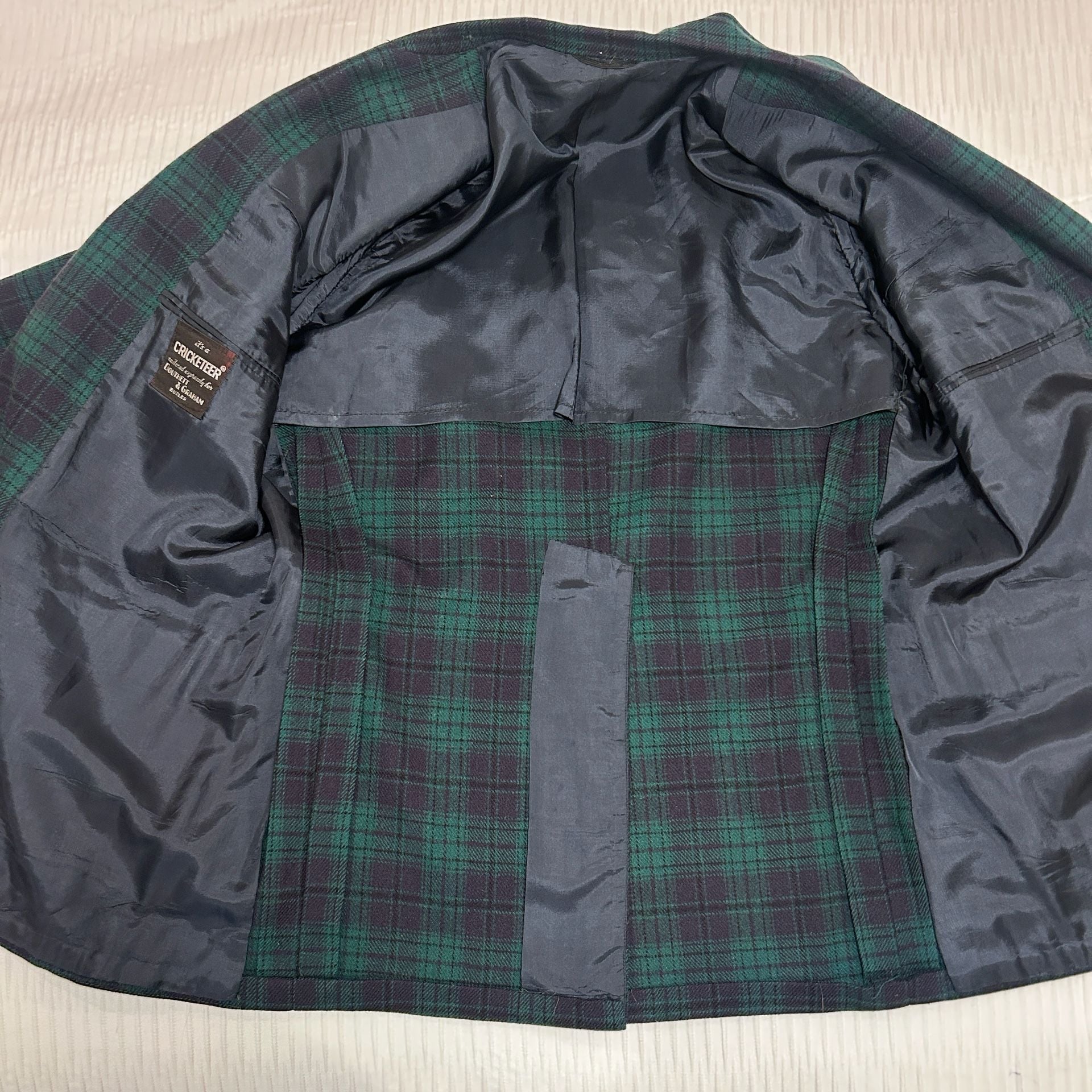 Custom Tailored Cricketeer Tartan Plaid Sport Coat Green Navy 7