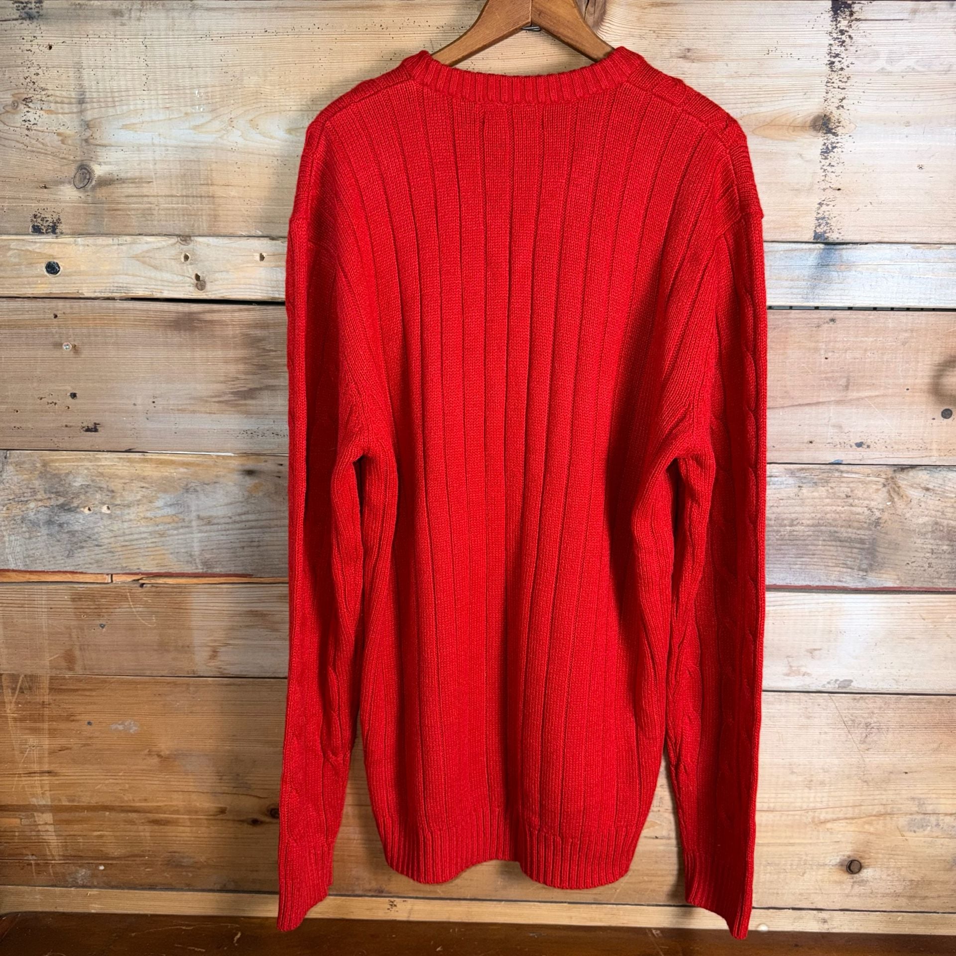 Polo Ralph Lauren Cable Knit V-Neck Sweater Size 3X Red Cotton 3