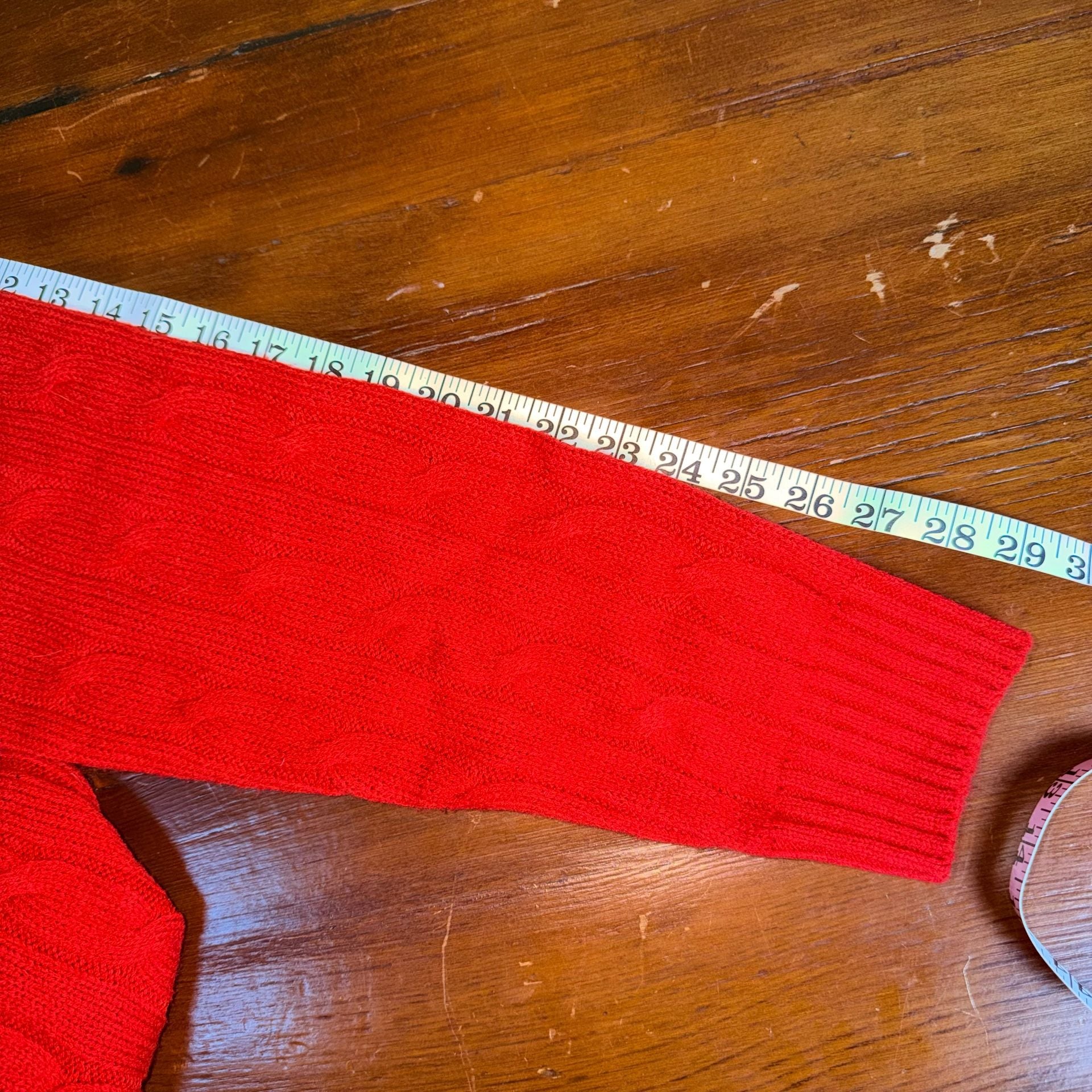 Polo Ralph Lauren Cable Knit V-Neck Sweater Size 3X Red Cotton 6