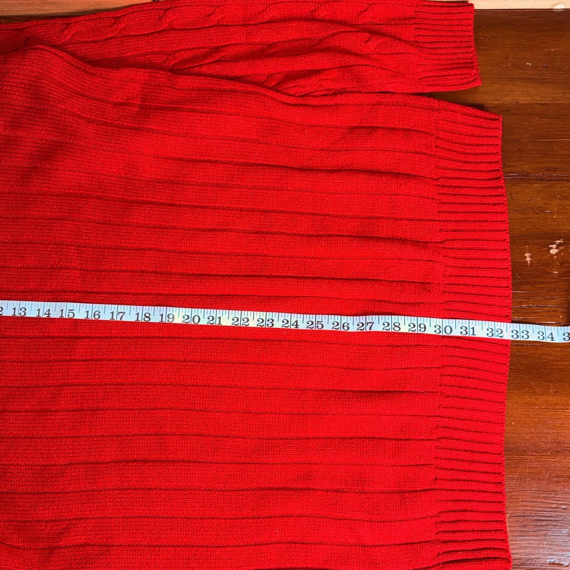 Polo Ralph Lauren Cable Knit V-Neck Sweater Size 3X Red Cotton 7