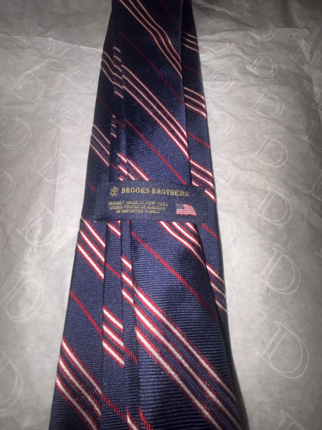 Brooks Brothers Silk Tie Navy Red Stripe 2