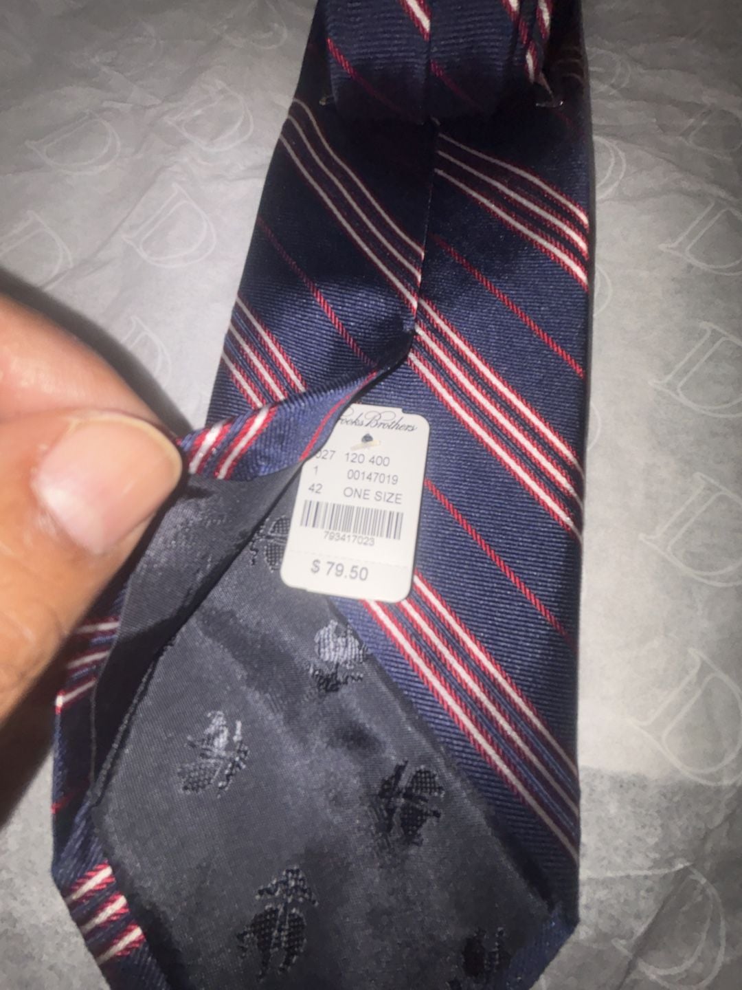 Brooks Brothers Silk Tie Navy Red Stripe 3
