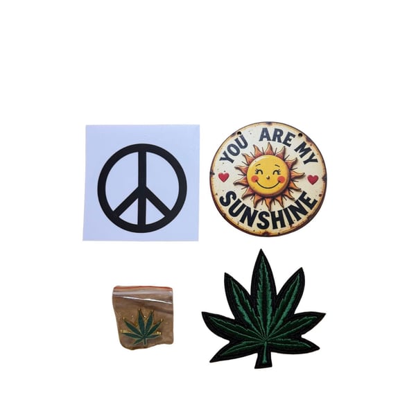 Festival kit featuring 4 items! Sunshine Vintage Sign & Hippie Stoner Bundle