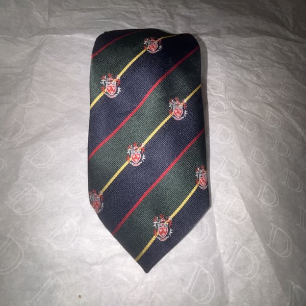 Kelly's for Ivey's Men's Store Crest Stripe Tie Multi-Color Silk