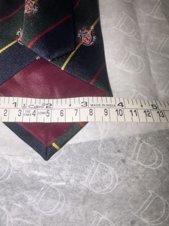 Kelly's for Ivey's Men's Store Crest Stripe Tie Multi-Color Silk 4