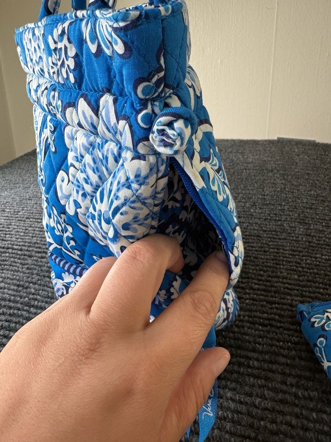 Vera Bradley Quilted Blue Floral Tote Bag And Zip Wallet Set 7