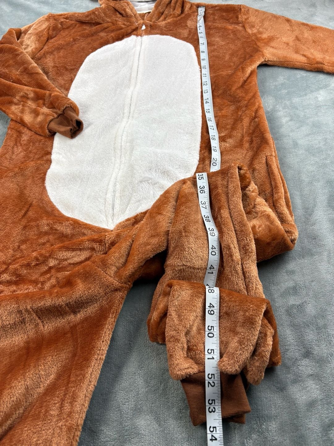 Reindeer Deer Adult Plush bodysuit Costume Hooded Brown Animal Pajamas 2